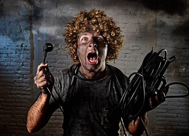 istock funny electrocuted man suffering domestic accident dirty burnt face shock 514103516