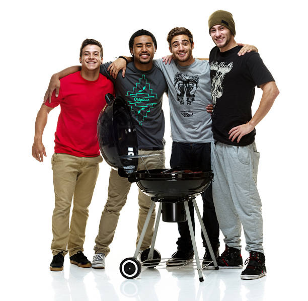 istock Social group of young men having a BBQ 514104411