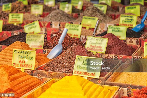 Spice Market Stock Photo - Download Image Now - Alternative Medicine, Basket, Container