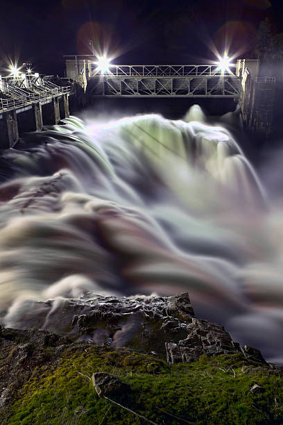 istock View of Post Falls Dam in evening. 514104712