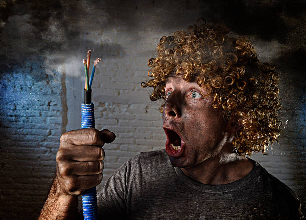 istock funny electrocuted man suffering domestic accident dirty burnt face shock 514105002