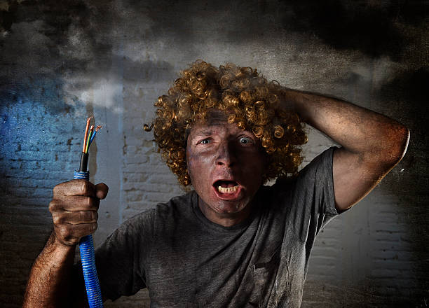 istock funny electrocuted man suffering domestic accident dirty burnt face shock 514105342