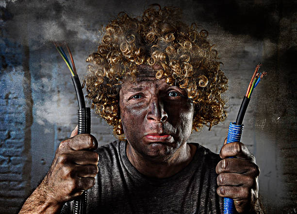 istock funny electrocuted man suffering domestic accident dirty burnt face shock 514105754