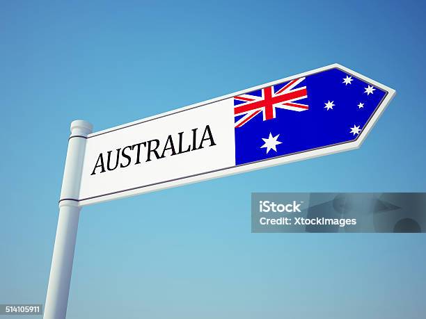 Australia Flag Sign Stock Photo - Download Image Now - Australia, Australian Culture, Australian Flag