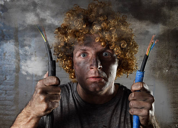 istock funny electrocuted man suffering domestic accident dirty burnt face shock 514106286
