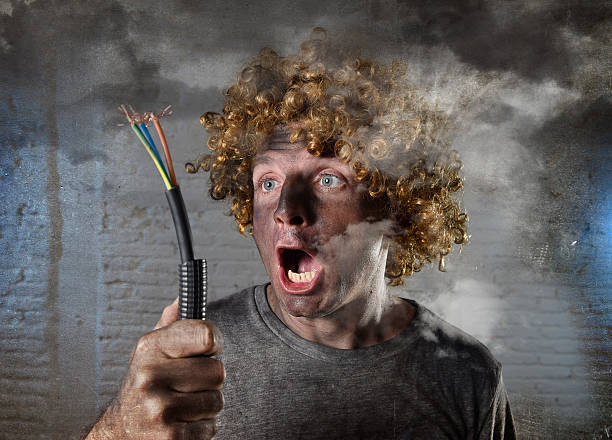 istock funny electrocuted man suffering domestic accident dirty burnt face shock 514106872