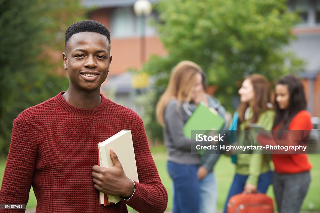 Portrait Of Student Group Outside College Building High School Student Stock Photo