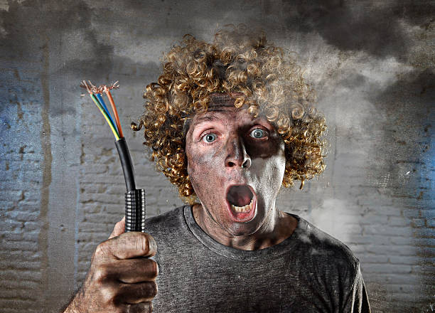 istock funny electrocuted man suffering domestic accident dirty burnt face shock 514107490