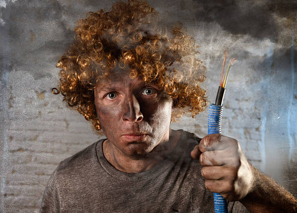 istock funny electrocuted man suffering domestic accident dirty burnt face shock 514108050