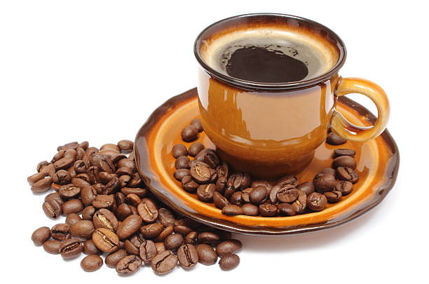 istock Coffee grains and cup of beverage 514108585