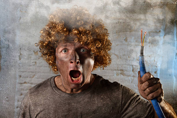 istock funny electrocuted man suffering domestic accident dirty burnt face shock 514111738