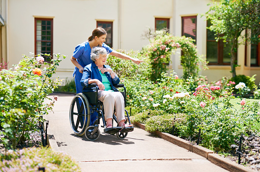 Shot of a resident and a nurse outside in the retirement home gardenhttp://195.154.178.81/DATA/i_collage/pi/shoots/806440.jpg
