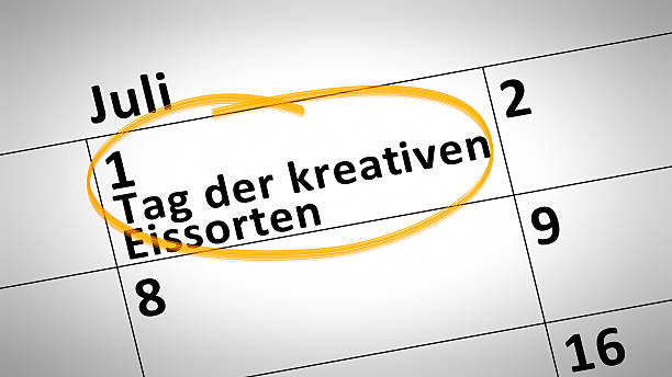 istock Day of creative ice cream first July in german language 514114350