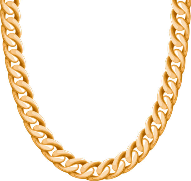 istock Chunky chain golden metallic necklace or bracelet 514115150