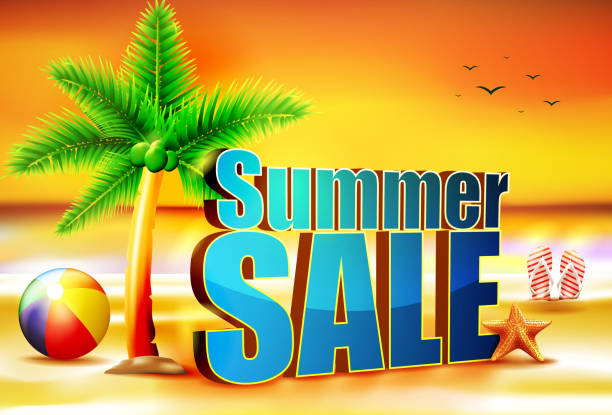 istock 3D Summer Sale Sun Rise with Beach Ball 514119268
