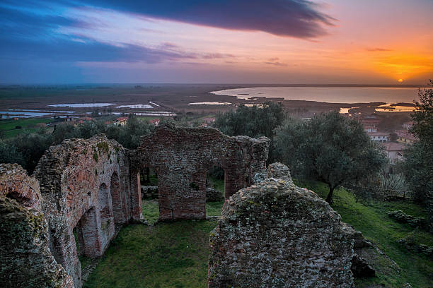 Nature Reserve, Oasis Lipu Massaciuccoli, Lucca, Ruins of the thermal baths, Roman civilisation, 1st century AD