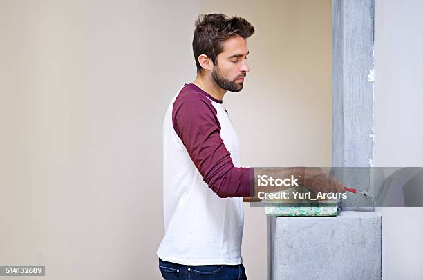 Hes A Diy Kinda Guy Stock Photo - Download Image Now - Decorating, Home Interior, Young Men