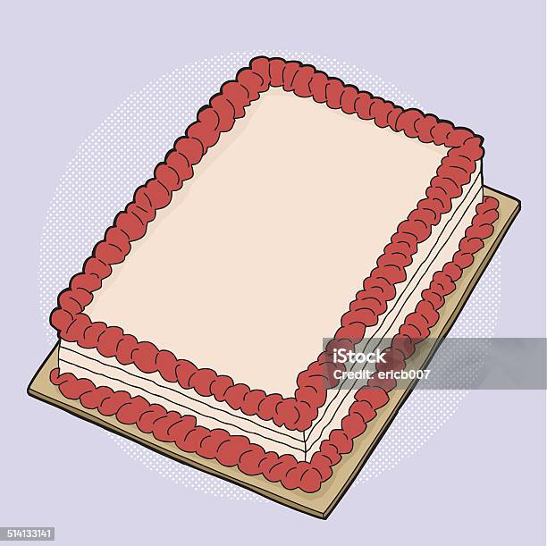 Dessin Animé Gâteau À La Fraise Vecteurs libres de droits et plus d'images vectorielles de Grand gâteau rectangulaire - Grand gâteau rectangulaire, Vectoriel, Dessin