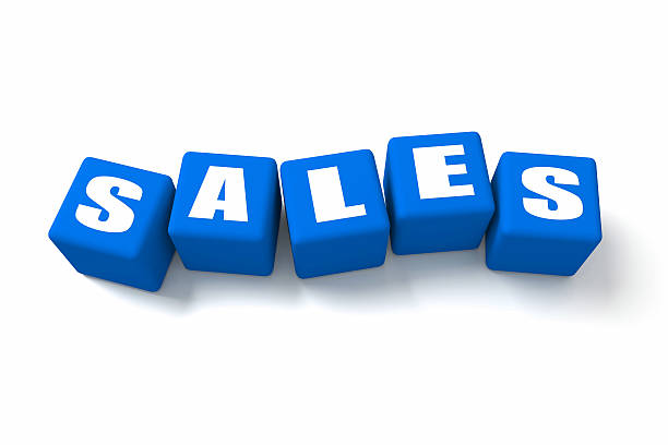 Sales Blue stock photo