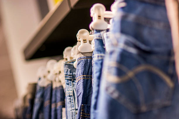 istock Jeans clothes in shop 514134217