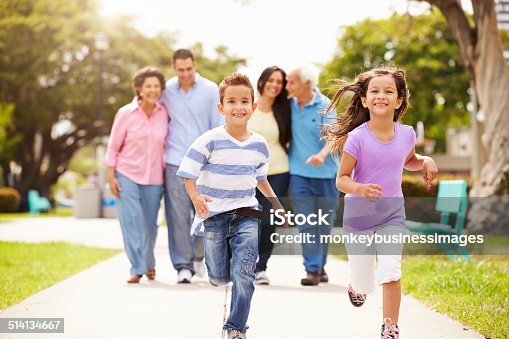 istock Multi Generation Family Walking In Park Together 514134667