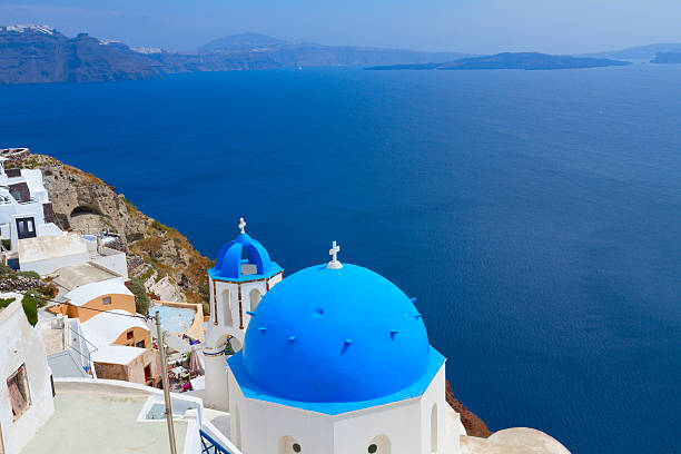 istock view of caldera with blue domes, Santorini 514137745