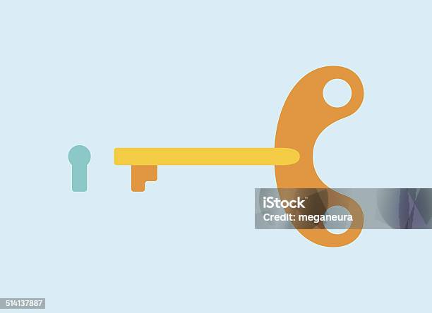 Key And Keyhole Symbol Icon Vector Illustration Stock Illustration - Download Image Now - Accessibility, Backgrounds, Concepts