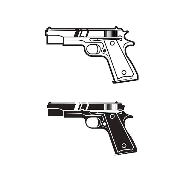 Vector illustration of Army weapon. Line style.