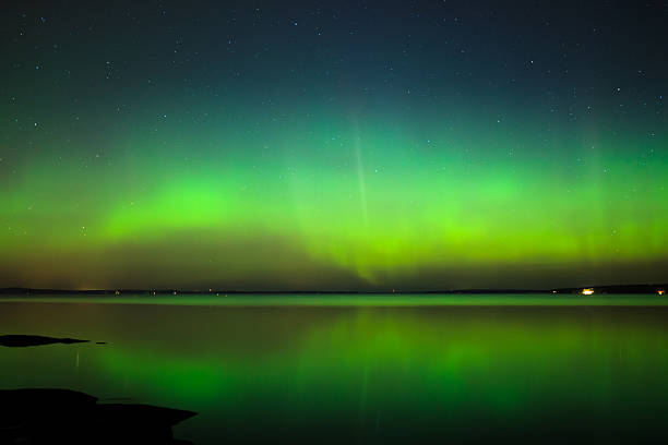 istock Northern lights over lake in finland 514149500