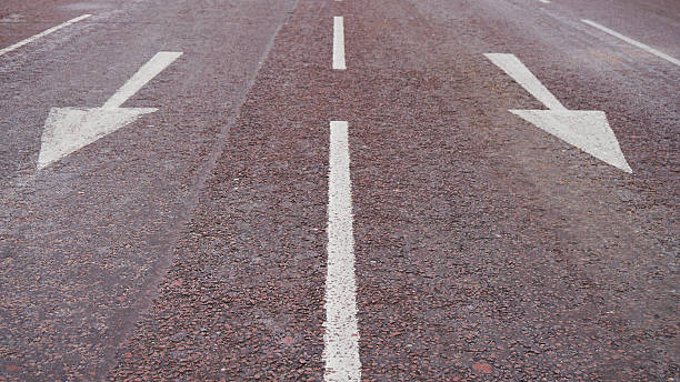 istock Road markings - lines and arrows 514150294