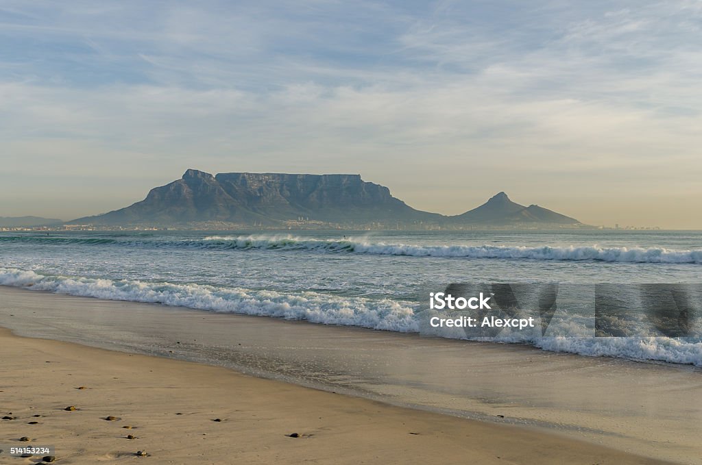 Table Mountain Table Mountain from sunset beach Beach Stock Photo