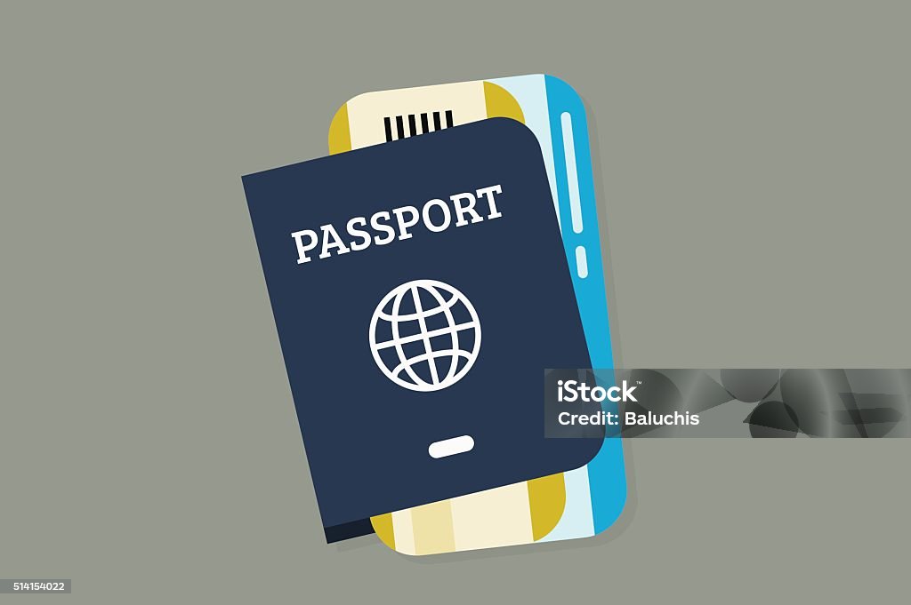 Flat Lay Travel Flat Lay Travel vector illustration Passport stock vector