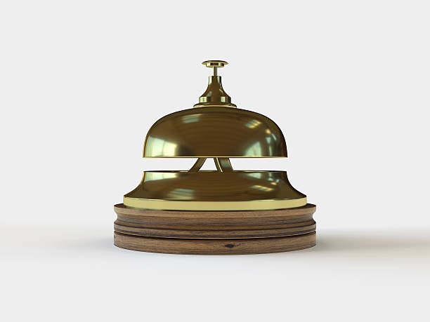 istock Hotel Service Bell Gold Metal on White Background 514155188