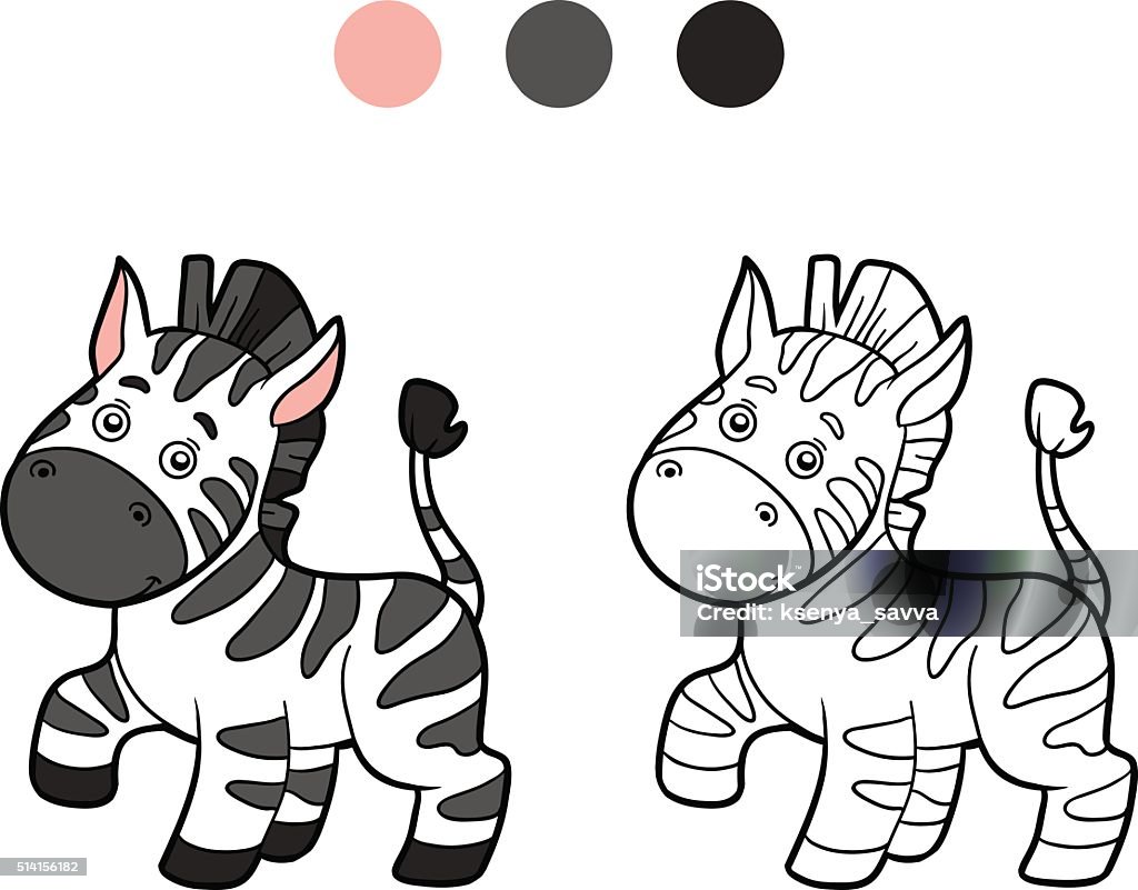 Coloring book, coloring page (zebra) Coloring book for children (zebra) Coloring Book Page - Illlustration Technique stock vector