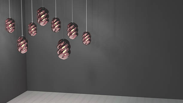 Hanging ceiling lights stock photo