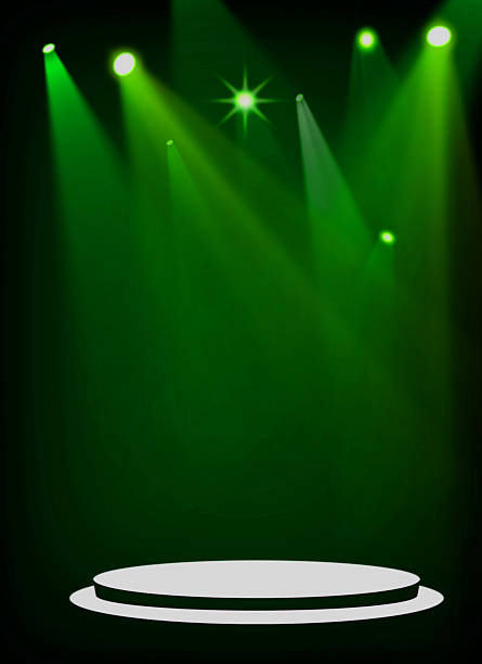 istock Green stage theater background 514158816