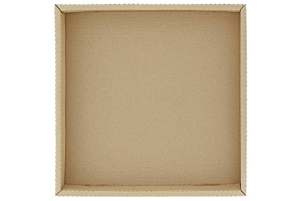 istock Top view of empty brown cardboard box isolated on white 514159076