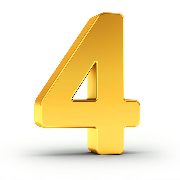 istock The number four as a polished golden object 514159940