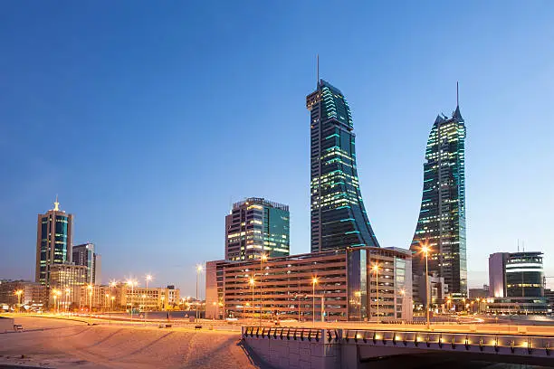 Bahrain Financial Harbour Skyscrapers in Manama City, Kingdom of Bahrain