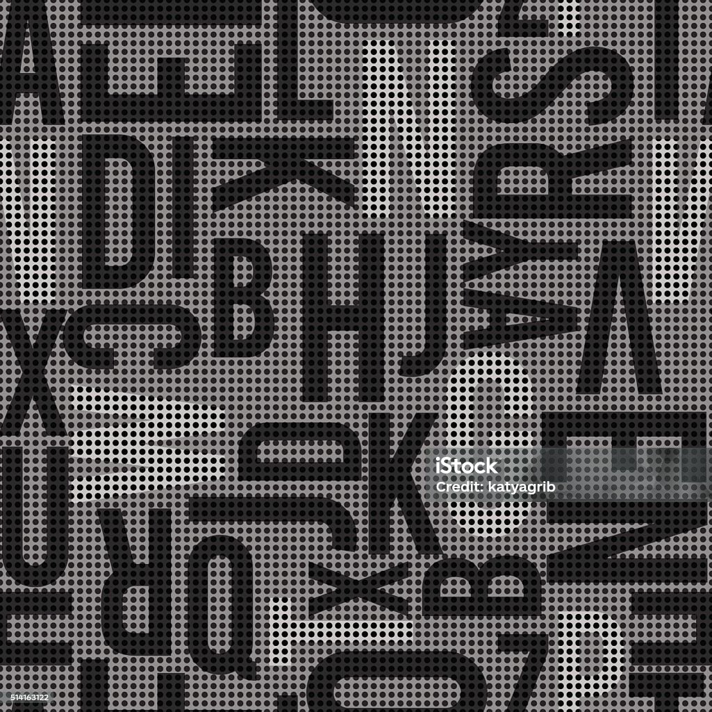 Grey Letters Overlapping Vector Seamless Gray Grunge Letters Pattern With Dots Texture Stock ...