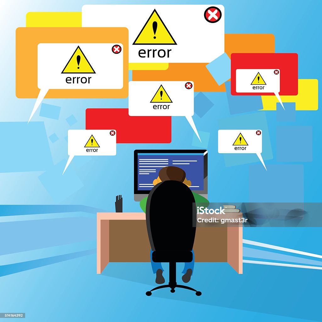 Problem With Software Problem Computer Application Software Error Developer Stock ...