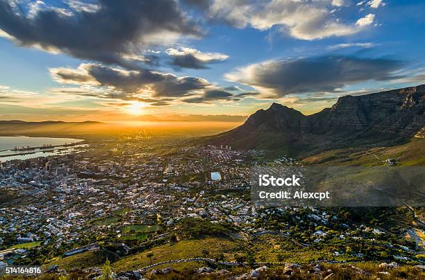 Table Mountain Cloudy Sunrise Stock Photo - Download Image Now - Sunrise - Dawn, Table Mountain South Africa, Cape Peninsula