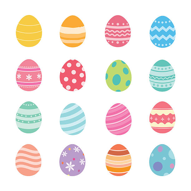 easter eggs. - dini kutlama illüstrasyonlar stock illustrations