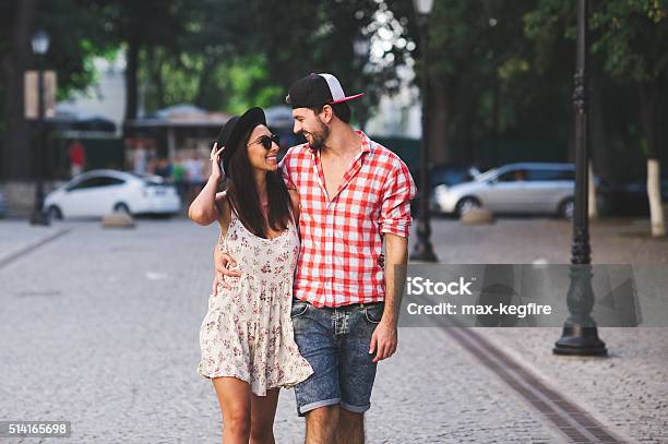 Hipsters Walking On Summer Day Stock Photo - Download Image Now - 20-29 Years, Adult, Adults Only