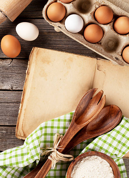 istock Vintage recipe book, utensils and ingredients 514165920