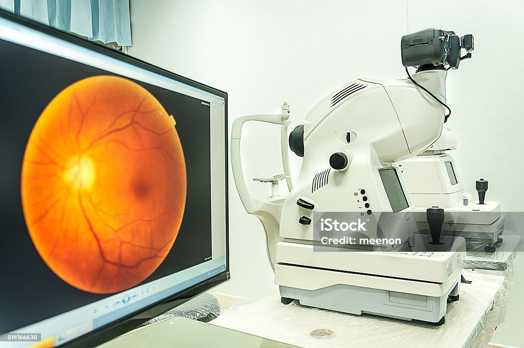 fundus camera use for  examination eye  in hospital Retina Stock Photo