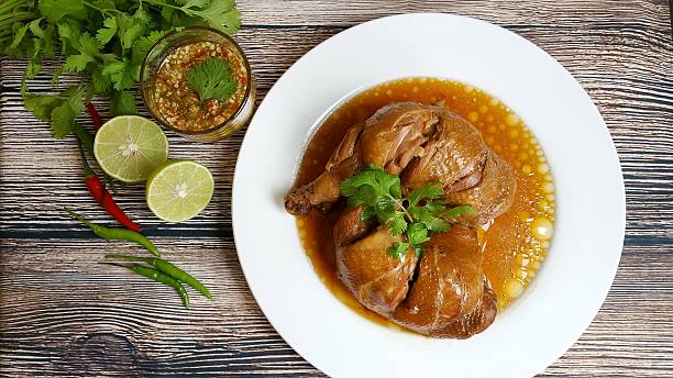 istock Boiled Chicken with Fish Sauce and spicy sauce 514169208