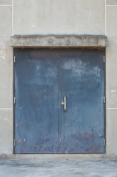 istock Old Steel warehouse door. 514170862