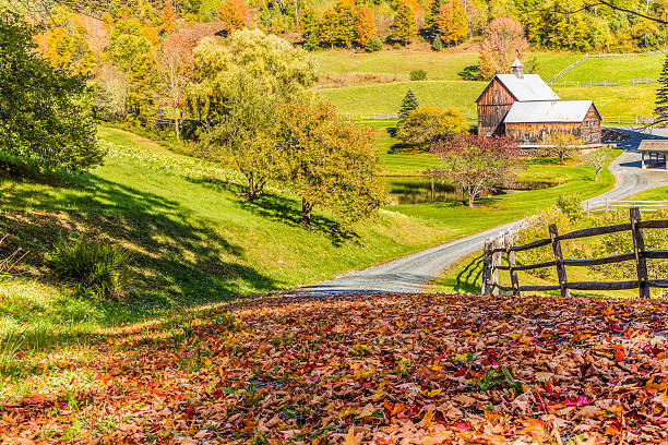 istock Old barn in beautiful Vermont autumn landscape 514171242