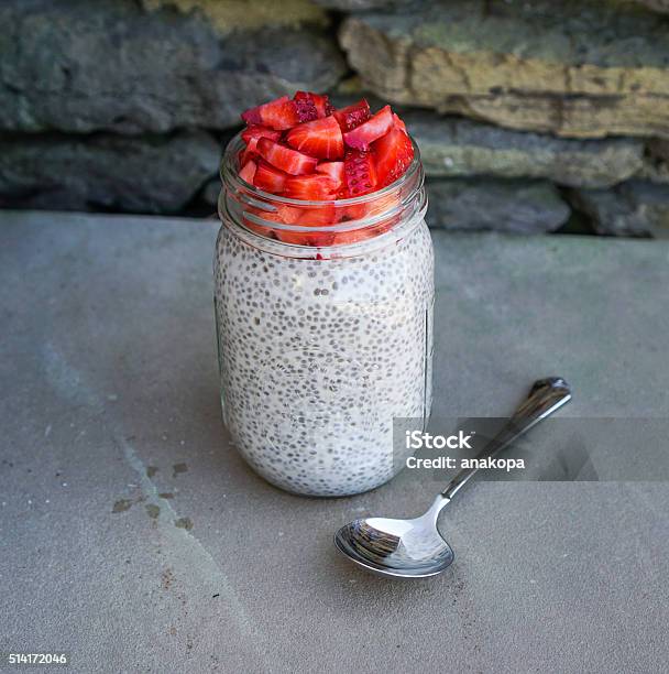 Chia Seed Pudding Stock Photo - Download Image Now - Antioxidant, Berry, Berry Fruit